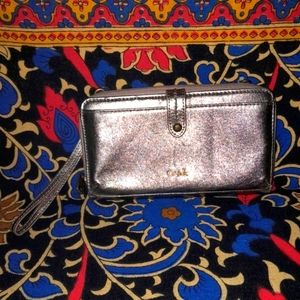 The Sak Pyrite Leather Wallet with Wrist Strap